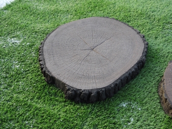 Kamień elewacyjny - Krążek 45 betonowy drewnopodobny - CIEMNY